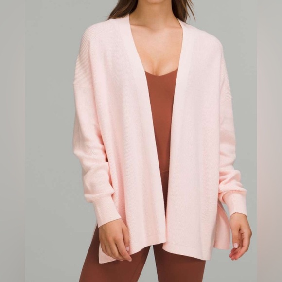lululemon athletica Tops - NWOT Lululemon Side Slit Sweater Wrap Strawberry Milkshake